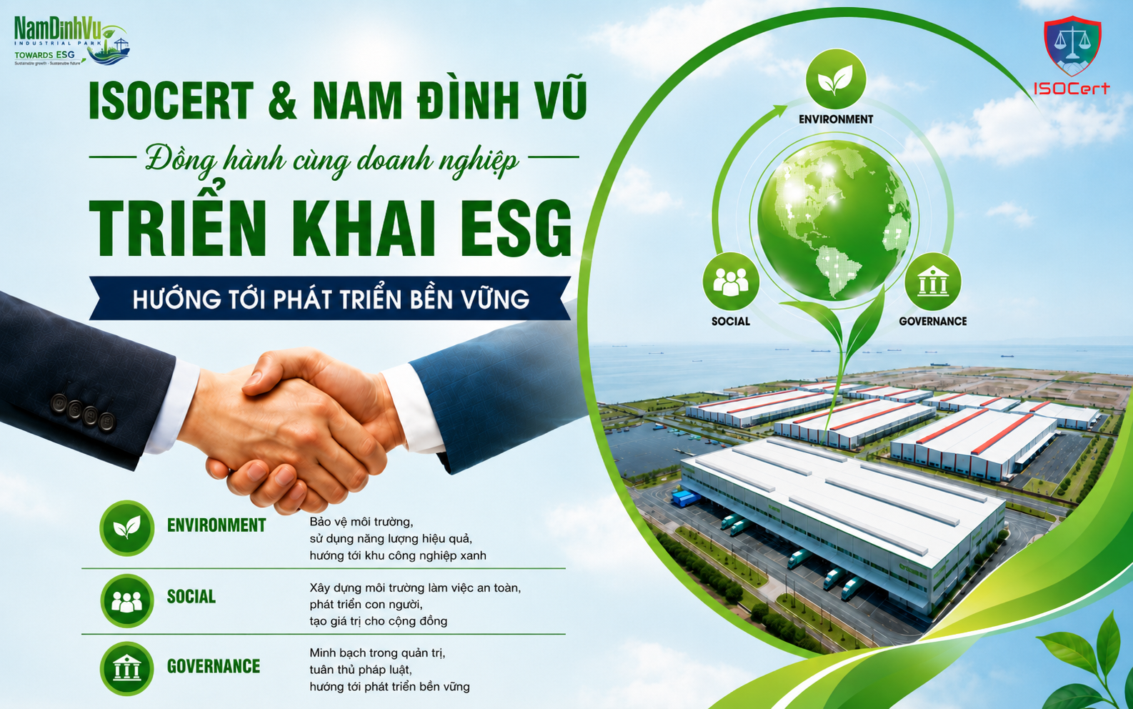 TỰ HÀO ĐỒNG HÀNH CÙNG KHU CÔNG NGHIỆP NAM ĐÌNH VŨ TRIỂN KHAI ESG